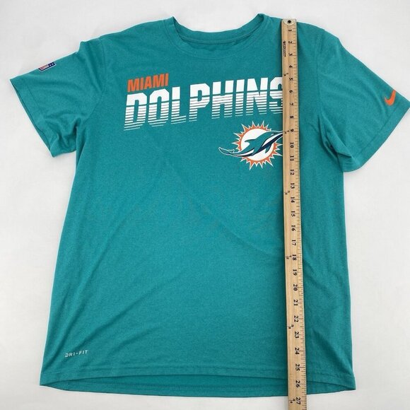 MIAMI DOLPHINS TEAM ISSUED ON FIELD AQUA DRI-FIT SHIRT SIZE LARGE - Picture 6 of 10
